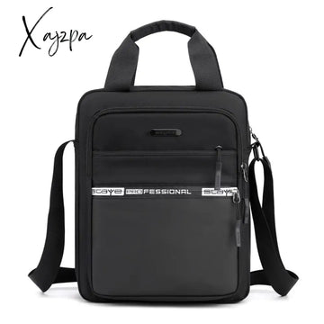 Xajzpa - Large Capacity Shoulder Bag For Men Casual Waterproof Nylon Messenger Black Business A4